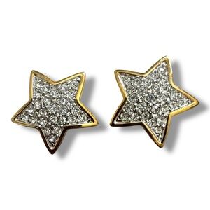 Vintage Rhinestone Star Clip-on Earrings